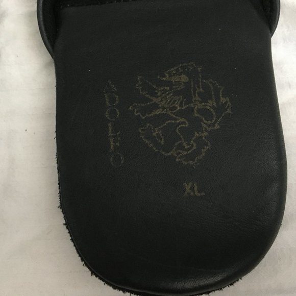 Adolfo Black Leather Men's Slides with Case - Picture 3 of 6